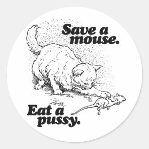 SAVE A MOUSE -.png Classic Round Sticker