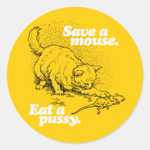 SAVE A MOUSE - WHITE - (2).png Classic Round Sticker
