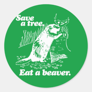 SAVE A TREE - WHITE -.png Classic Round Sticker