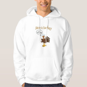 Save a Turkey Eat Lasagne Funny Thanksgiving Turke Hoodie