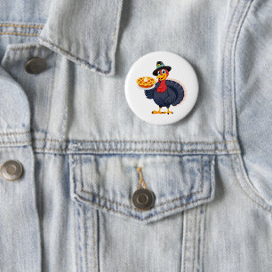 Save A Turkey Eat Pie Funny Happy Thanksgiving 6 Cm Round Badge