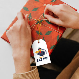 Save A Turkey Eat Pie Funny Happy Thanksgiving Gift Tags