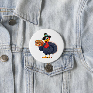 Save A Turkey Eat Pizza Funny Happy Thanksgiving 7.5 Cm Round Badge