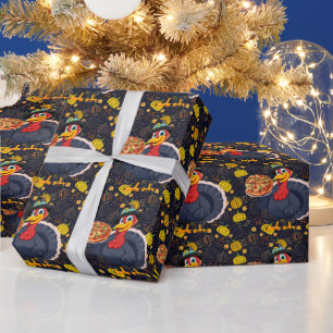 Save A Turkey Eat Pizza Funny Happy Thanksgiving Wrapping Paper