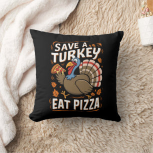 Save A turkey Eat Pizza Funny Thanksgiving Costume Cushion