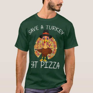 Save A Turkey Eat Pizza Thanksgivingkids Adult Veg T-Shirt
