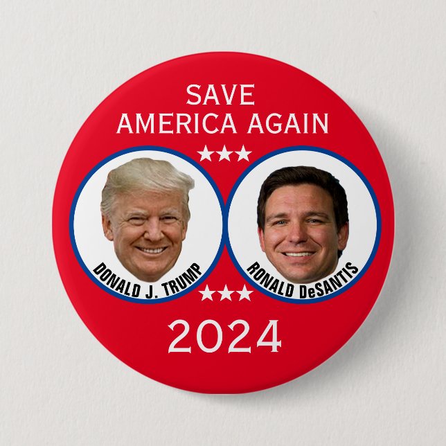 Save America Again 2024 7.5 Cm Round Badge (Front)