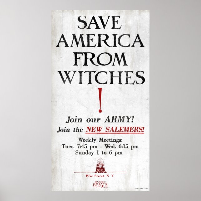 Save America From Witches Poster (Front)