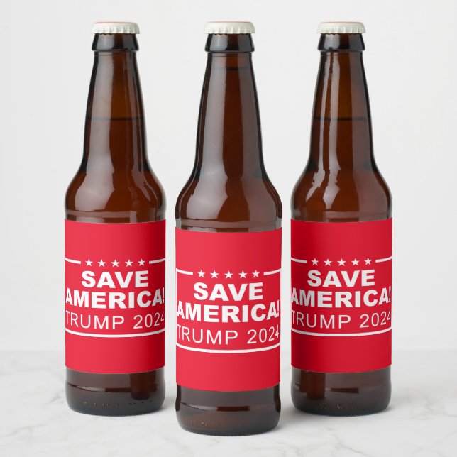Save America Trump 2024 Beer Bottle Label (Bottles)
