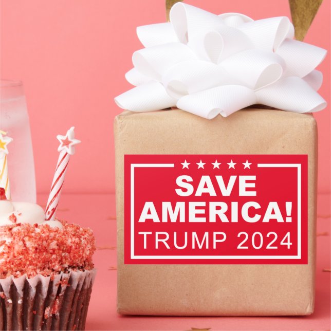 Save America Trump 2024  Rectangular Sticker (Party)