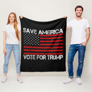 Save America Vote For Trump Fleece Blanket