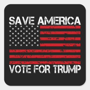 Save America Vote For Trump Square Sticker