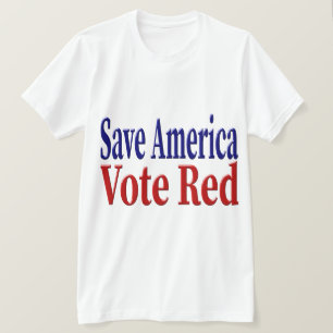 Save America Vote Red with red blue text T-Shirt
