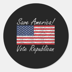 Save America Vote Republican Trump Classic Round Sticker