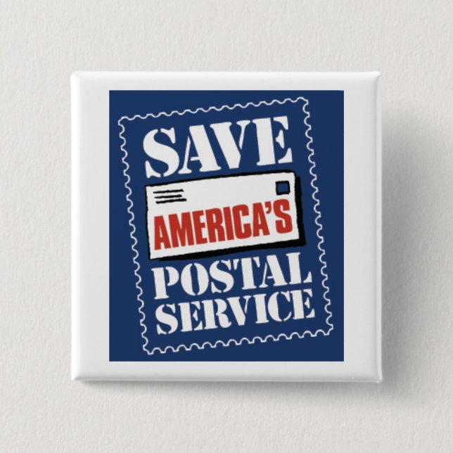 Save America's Postal Service 15 Cm Square Badge (Front)