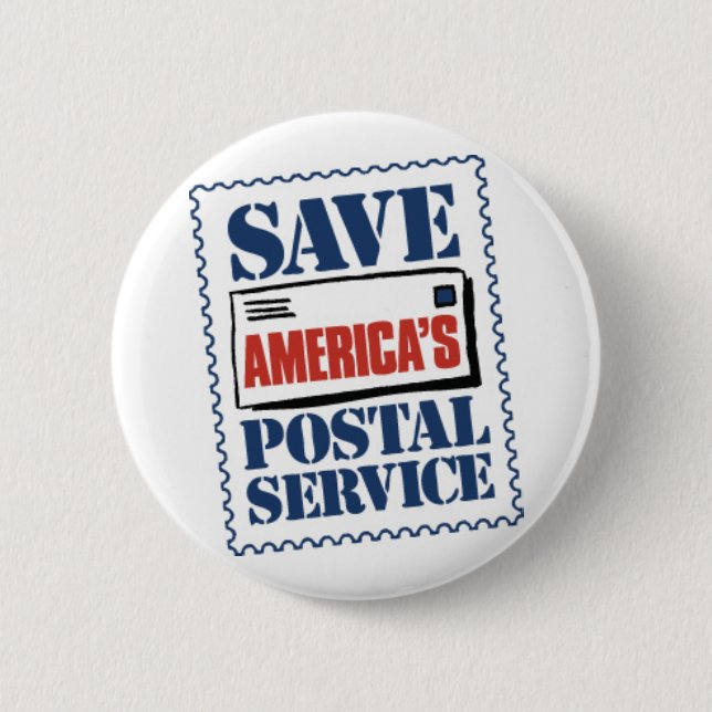 Save America's Postal Service 6 Cm Round Badge (Front)