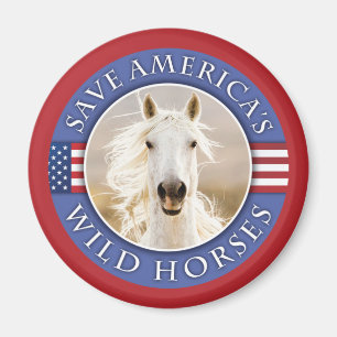 Save America's Wild Horses Round Magnet