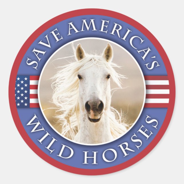Save America's Wild Horses Stickers (Front)