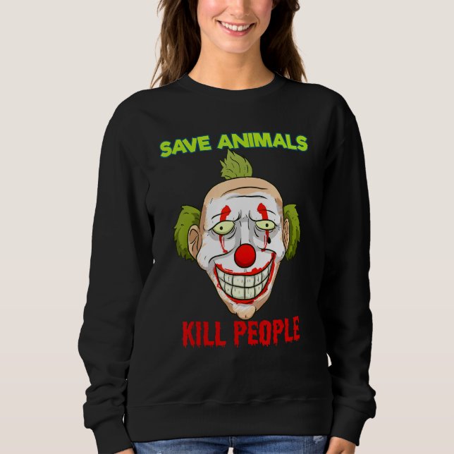 Save Animals  Horror Halloween Vegan Sweatshirt (Front)