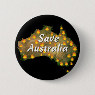Save Australia From Bushfire Disaster 6 Cm Round Badge