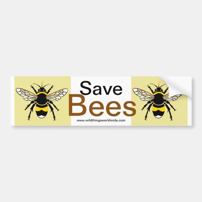 Save Bees - Conservation - Ecology - Nature - Bumper Sticker (Front)