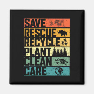 Save Bees Rescue Animals Plant Trees Clean Seas Ca Magnet