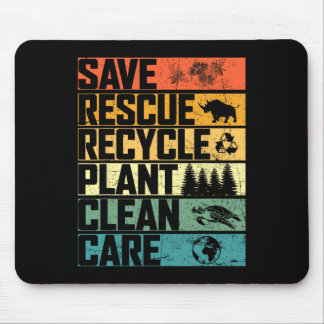 Save Bees Rescue Animals Plant Trees Clean Seas Ca Mouse Pad