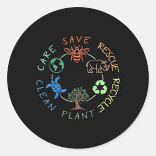 Save Bees Rescue Animals Recycle Plastic Animal Lo Classic Round Sticker