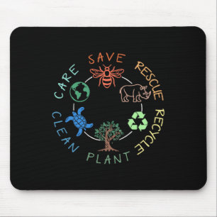 Save Bees Rescue Animals Recycle Plastic Animal Lo Mouse Pad