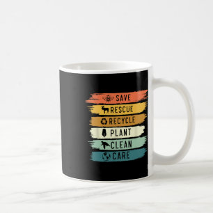 Save Bees Rescue Animals Recycle Plastic Earth Day Coffee Mug