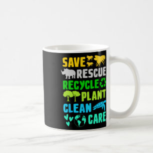 Save Bees Rescue Animals Recycle Plastic Earth Day Coffee Mug