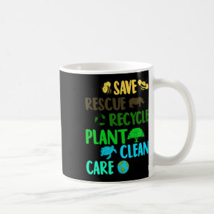 Save Bees Rescue Animals Recycle Plastic Earth Day Coffee Mug