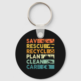 Save Bees Rescue Animals Recycle Plastic Earth Day Key Ring