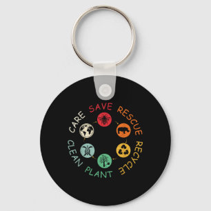 Save Bees Rescue Animals Recycle Plastic Earth Day Key Ring