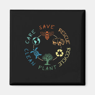 Save Bees Rescue Animals Recycle Plastic Earth Day Magnet