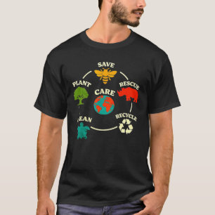 Save Bees Rescue Animals Recycle Plastic Earth Day T-Shirt