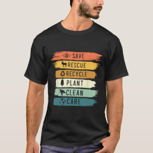 Save Bees Rescue Animals Recycle Plastic Earth Day T-Shirt