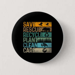 Save Bees Rescue Animals Recycle Plastics Fun Eart 6 Cm Round Badge