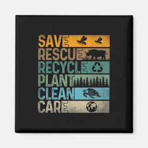 Save Bees Rescue Animals Recycle Plastics Fun Eart Magnet