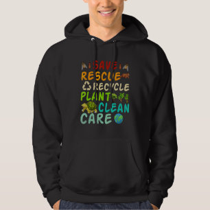 Save Bees Rescue Animals Recycle Plastict Earth Da Hoodie