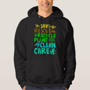 Save Bees Rescue Animals Recycle Plastict Earth Da Hoodie