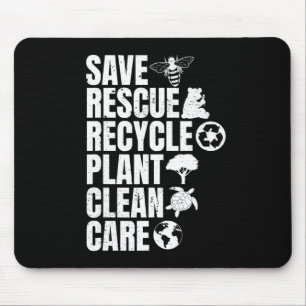 Save Bees Rescue Animals Recycle Plastict Earth Da Mouse Pad