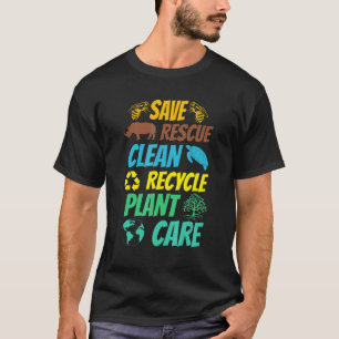 Save Bees Rescue Animals Recycled Plastic Earth Da T-Shirt