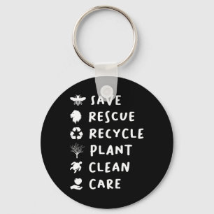 Save Bees Rescue Lions Recycle Plastic Save Our Ea Key Ring