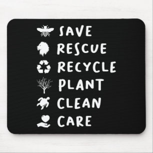 Save Bees Rescue Lions Recycle Plastic Save Our Ea Mouse Pad