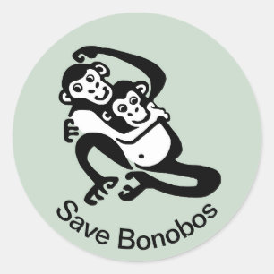 Save BONOBOS - Chimpanzees - Animal activist -  Classic Round Sticker