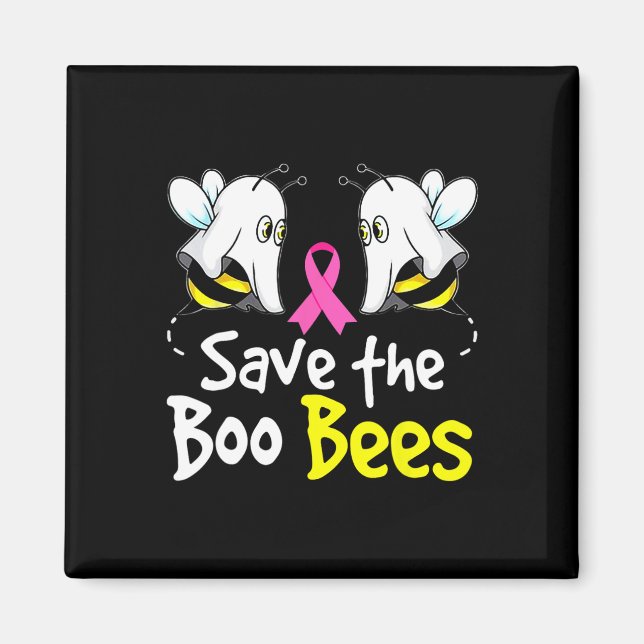 Save Boo Bees Fun Breast Cancer Awareness Hallowee Magnet (Front)