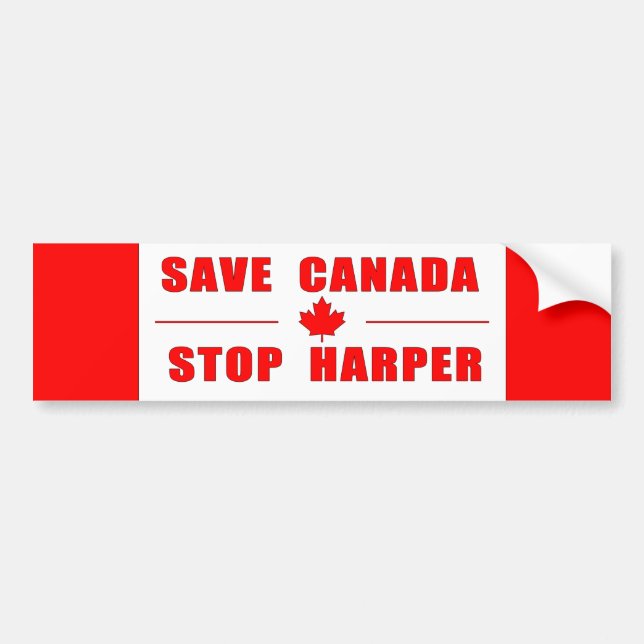 Save Canada - Stop Harper Bumper Sticker (Front)