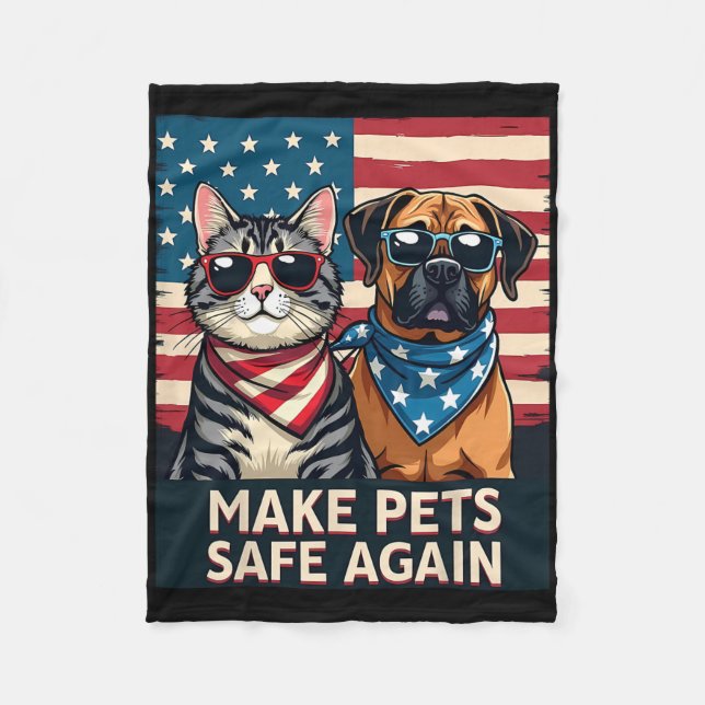 Save Cats Dogs Make Pets Safe Again  Fleece Blanket (Front)