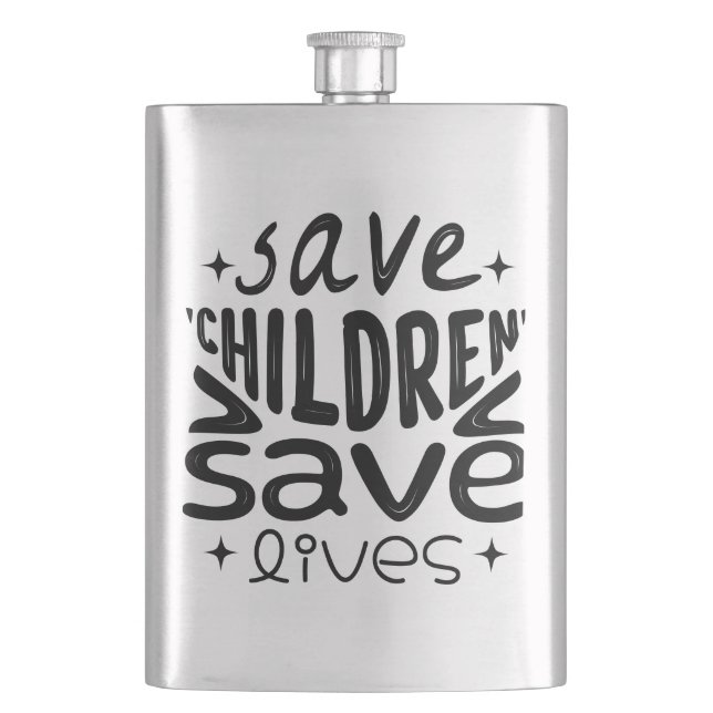 Save Children, Save Lives Hip Flask (Front)